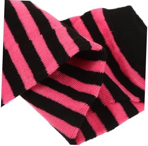 Winter Long Fingerless Gloves for Women with Stripe Design