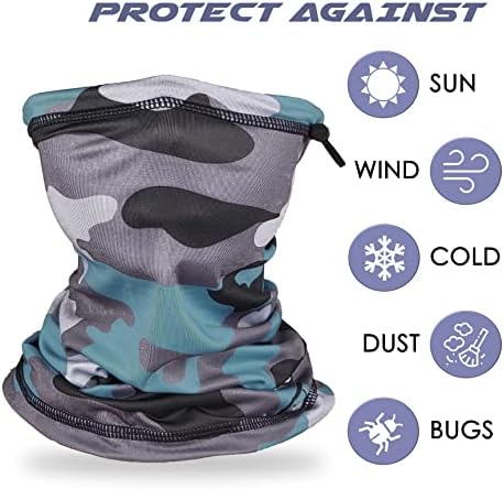 TuXCen Kids Camo Gaiter UV Protection Face Mask