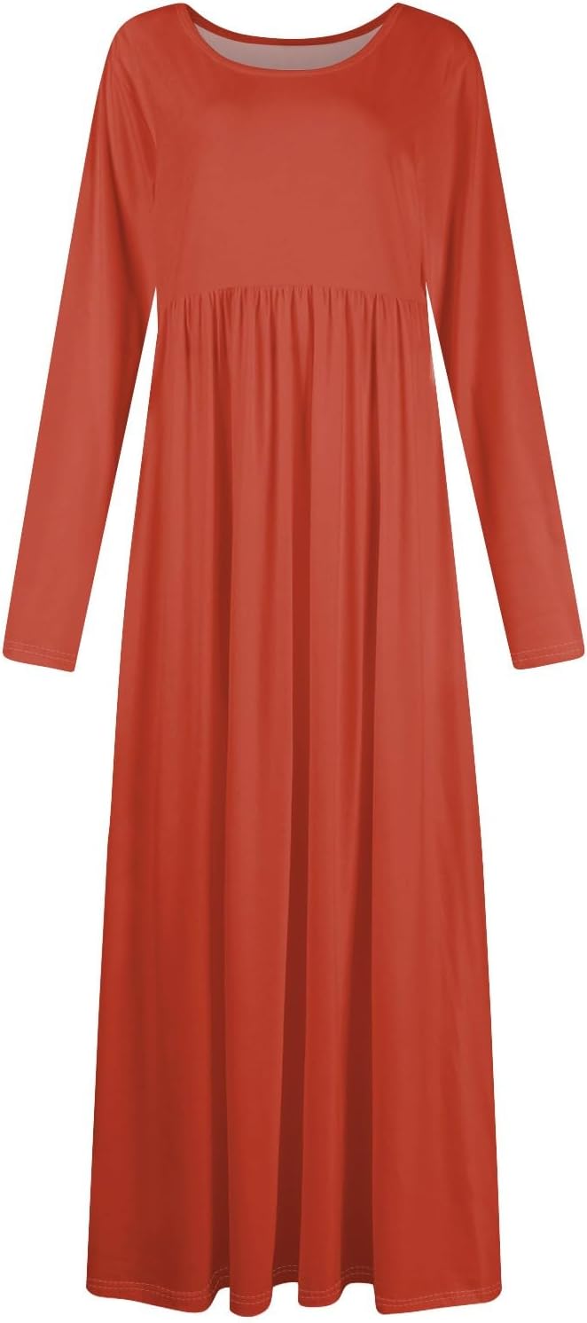 Womens Spring Maxi Dress with Pockets