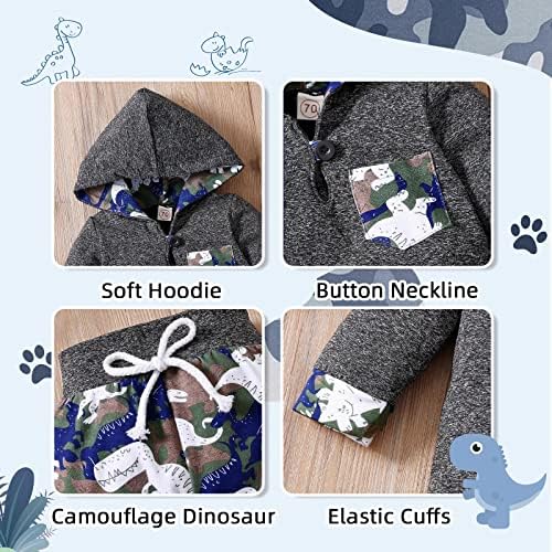Tepuce FallWinter Toddler 2-Piece Set Plaid Pocket Hoodie Pants
