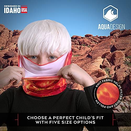 Seven Cool Water Print Kids Neck Gaiter Youth UPF 50Sun Protection