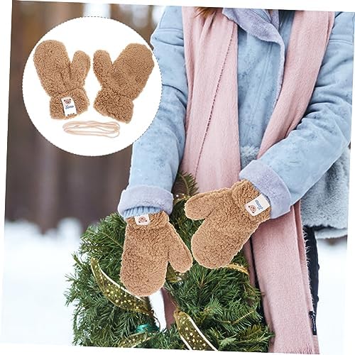 Homoyoyo Cute Winter Gloves with Plush Lining for Kids