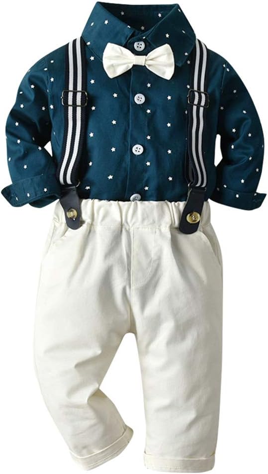 festive Christmas Overalls Set for Boys
