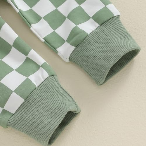 Classic Fall Outfit for Boys - Long Sleeve Pullover Checkers Set