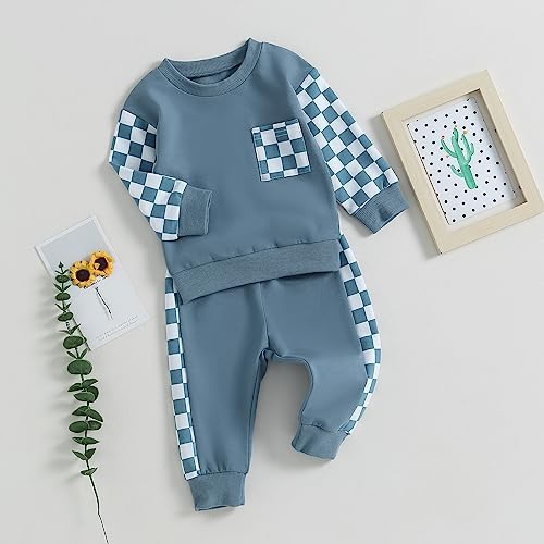 2-Piece Baby Boy Checkered Winter Outfit