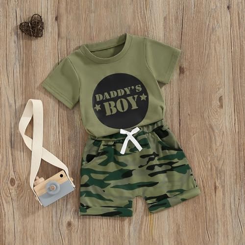 Baby Boy Summer Outfit Set camouflage T-shirt shorts
