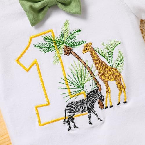 GRNSHTS Baby Boy Funny First Birthday Clothes Tropical Fruit and Animal Romper