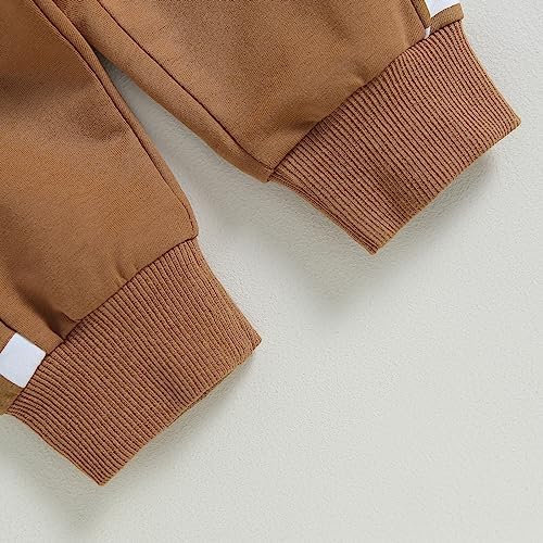 Cutie Toddler Boy Fall Outfit Soft Elastic Crewneck Pants Set