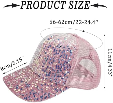 BLING BASEBALL CAP FOR WOMEN MEN SEQUIN SPARKLE DESIGN FOR DISCO PARTIES