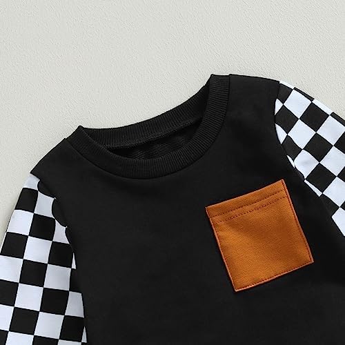 Toddler Checkered Sweatshirt and Jogger Pants Set