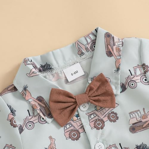 NIBBCOA Toddler Easter Set - Button-Up Shorts with Bowtie