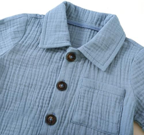 Baby Boys Clothes Set JR 100 Cotton Button Down Shirt Gauze Shorts