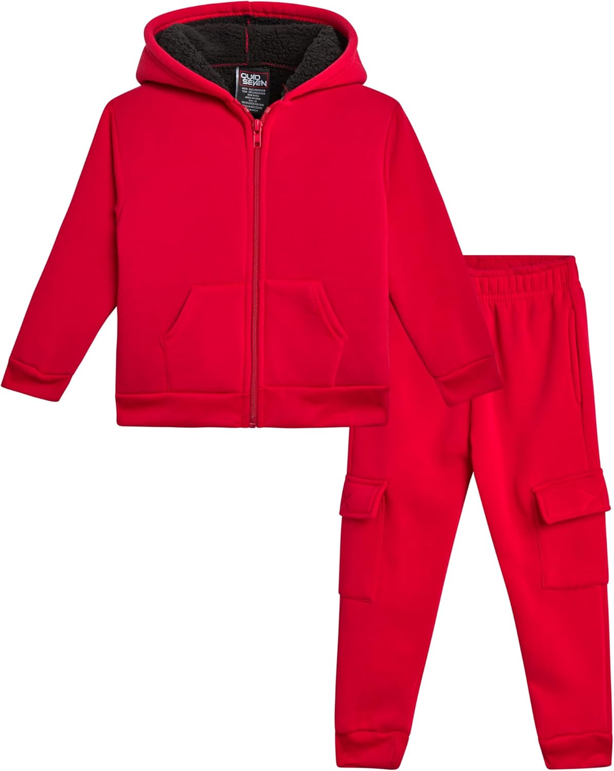 Quad Seven Kids Cozy Sherpa Fleece Jogger Set for Boys 2T-7