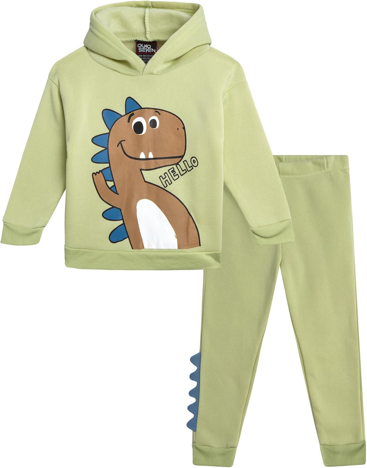 Toddler Boys Cozy Dinosaurs and Construction Printed Fleece Jogger Set