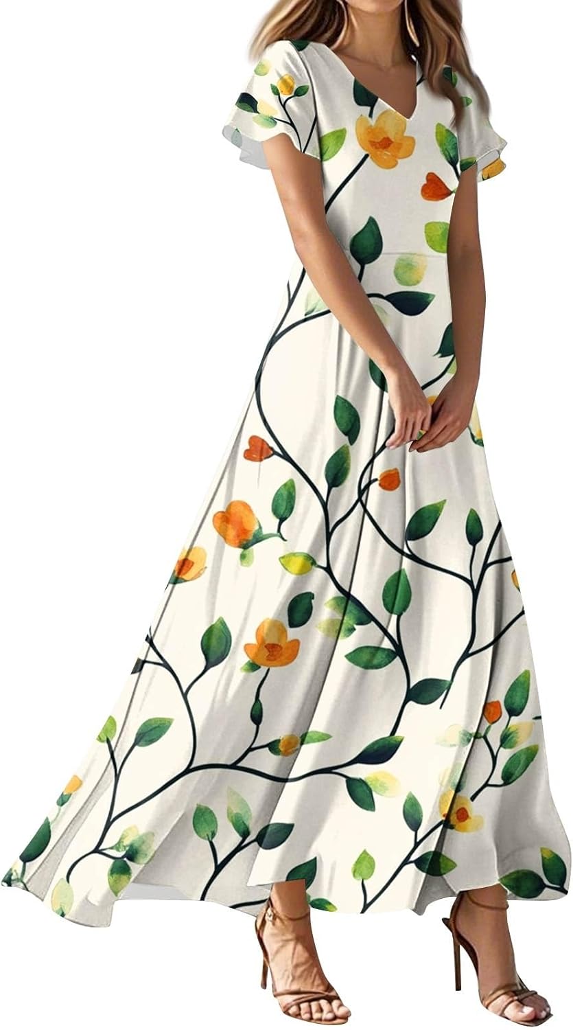 UDDERLINE STYLISH SUMMER PRINT COMFORT BIRTHDAY DRESS WOMEN