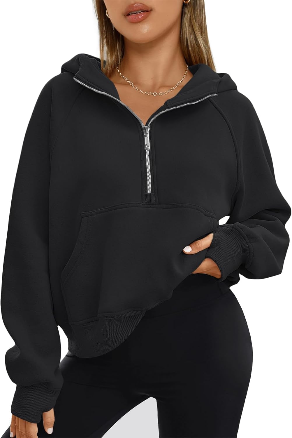 Chunersha Half Zip sweatshirts Womens Fleece Hoodie