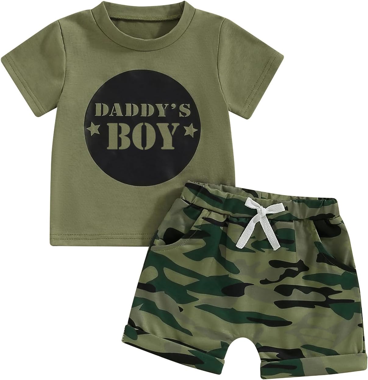 Baby Boy Summer Outfit Set camouflage T-shirt shorts