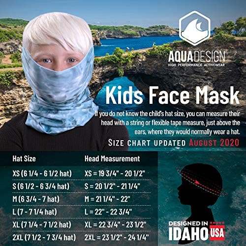 Seven Cool Water Print Kids Neck Gaiter Youth UPF 50Sun Protection