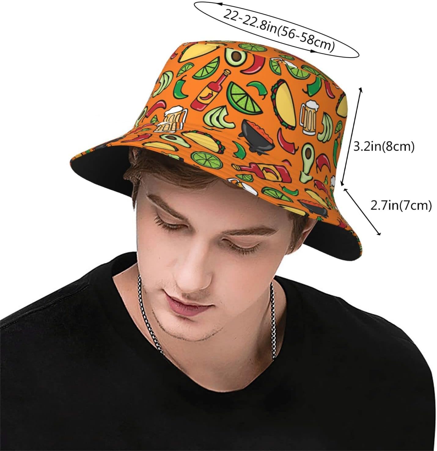 Cute Kawaii Light Blue Cat Bucket Hat for Women Men Unisex