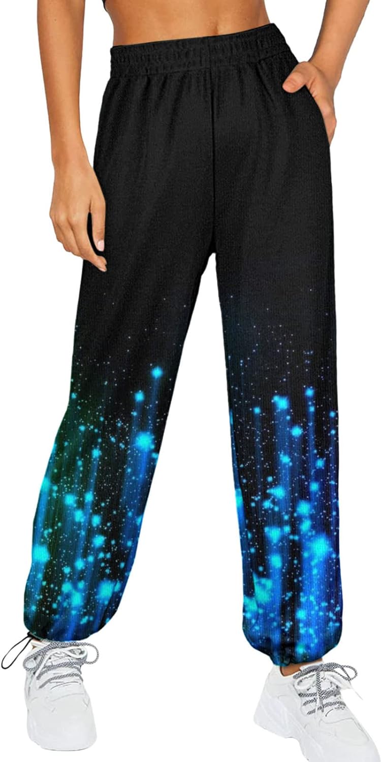 UNIKsnap Womens Unisex Baggy High Waist Sweatpants for Fall-Winter