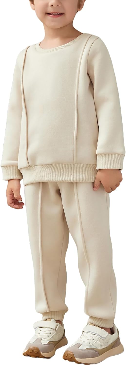 Arshiner Boys Round Neck Long Sleeve Sweatshirt Pants Set - Toddler FallWinter Clothes