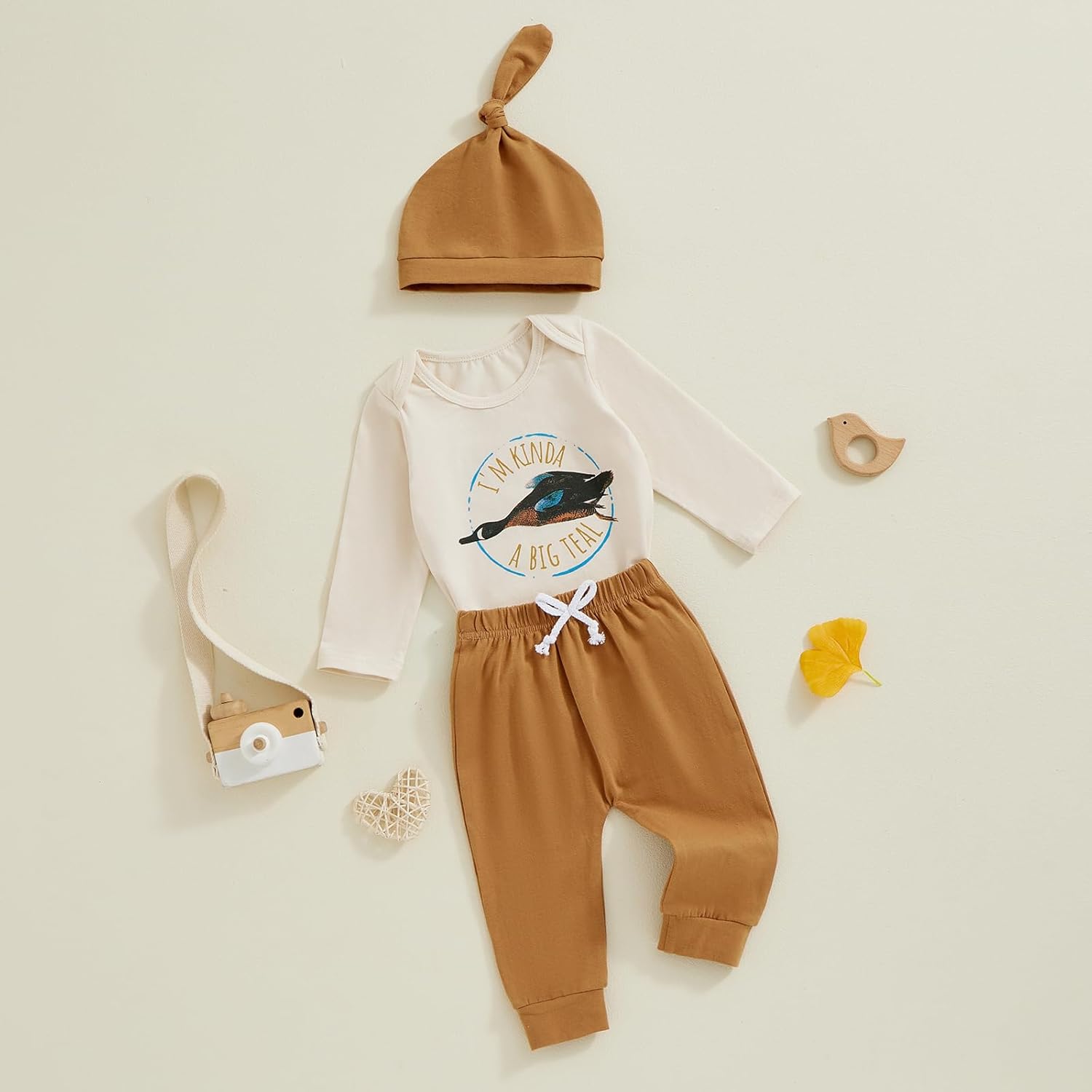SAYOO - Baby Boys Duck Hunter Clothes Mallard Duck Long Sleeve Romper Set
