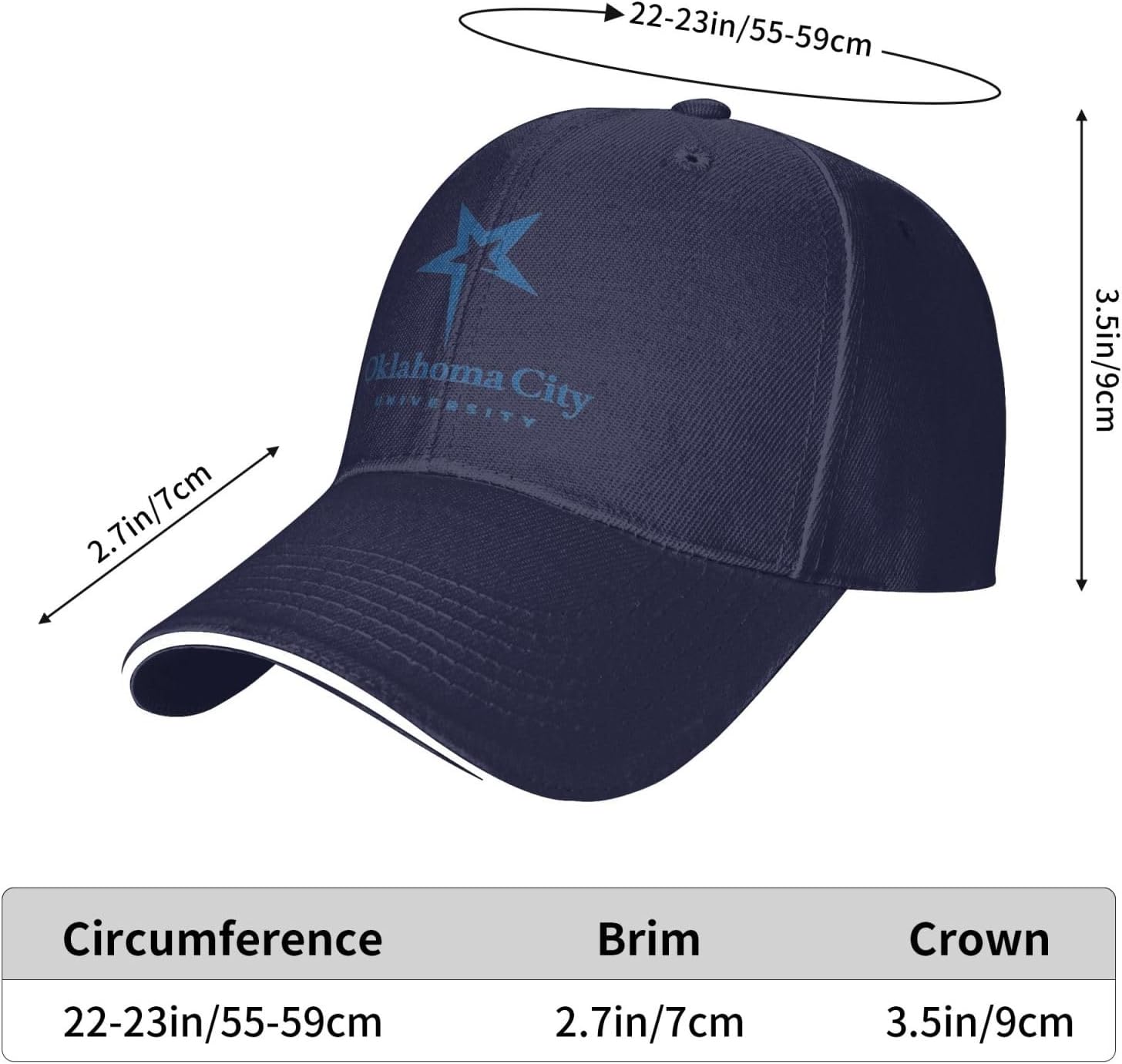 Oklahoma City University Logo Baseball Cap Casquette
