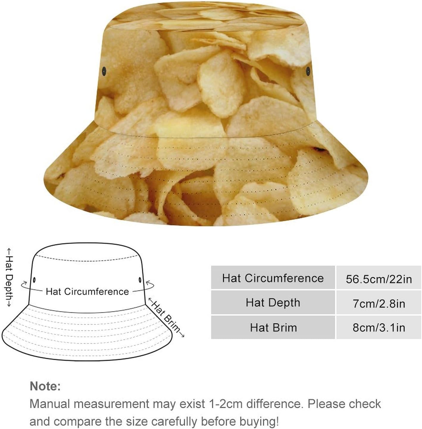 Playful Food Bucket Hat Hilarious Summer Beach Gift for Men Women