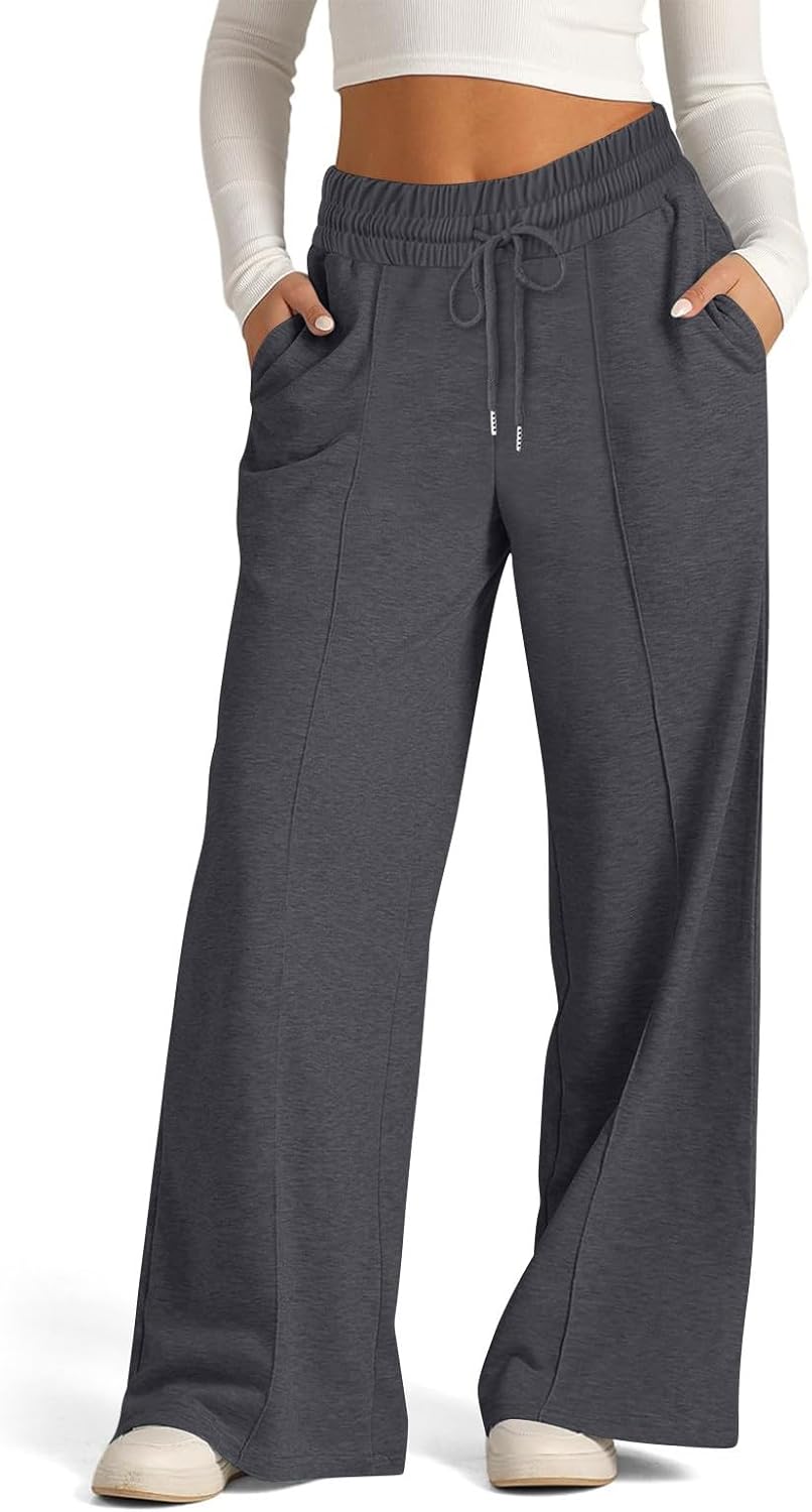 Versatile High Cut Wide Leg Sporty Womens Sweatpants for Summer