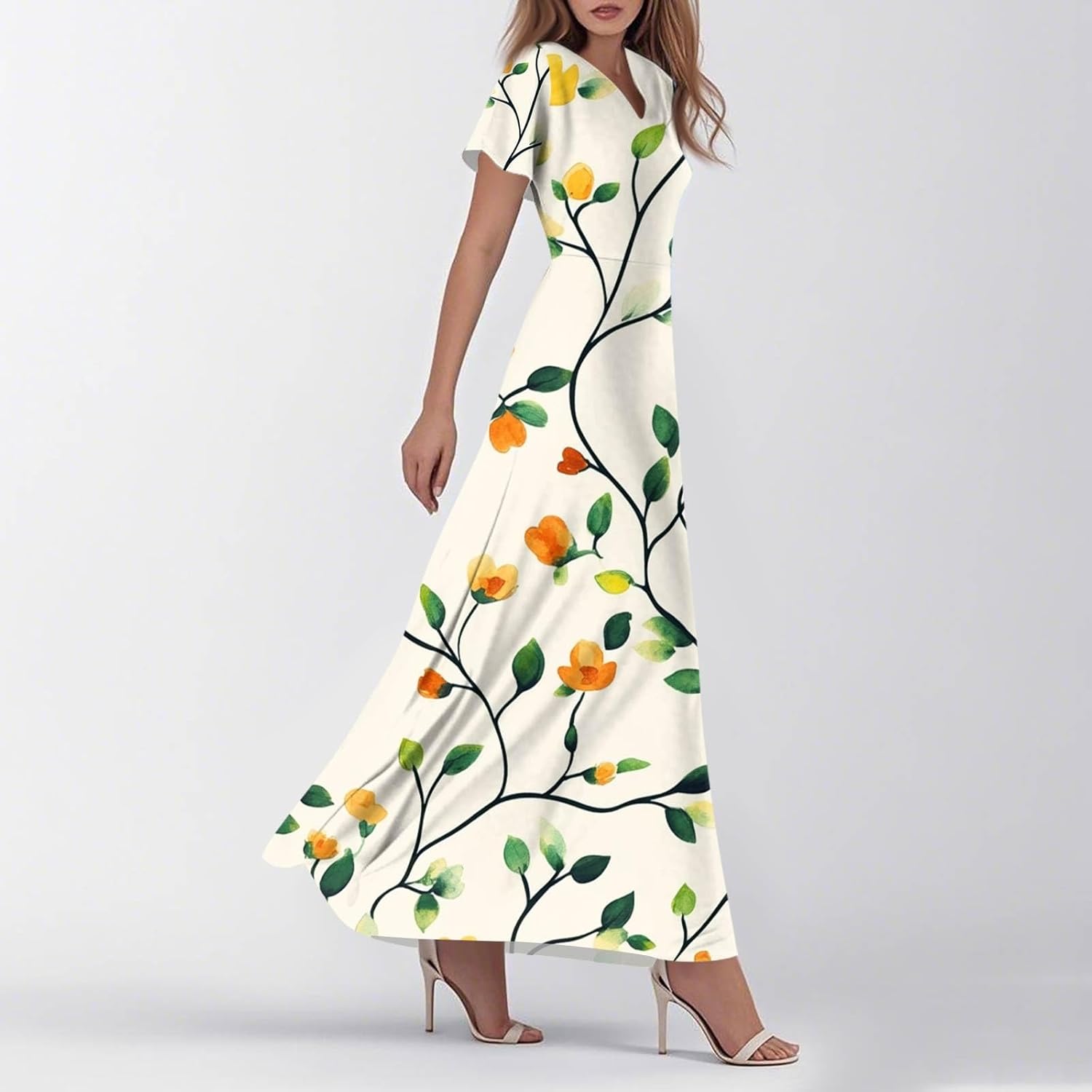 UDDERLINE STYLISH SUMMER PRINT COMFORT BIRTHDAY DRESS WOMEN