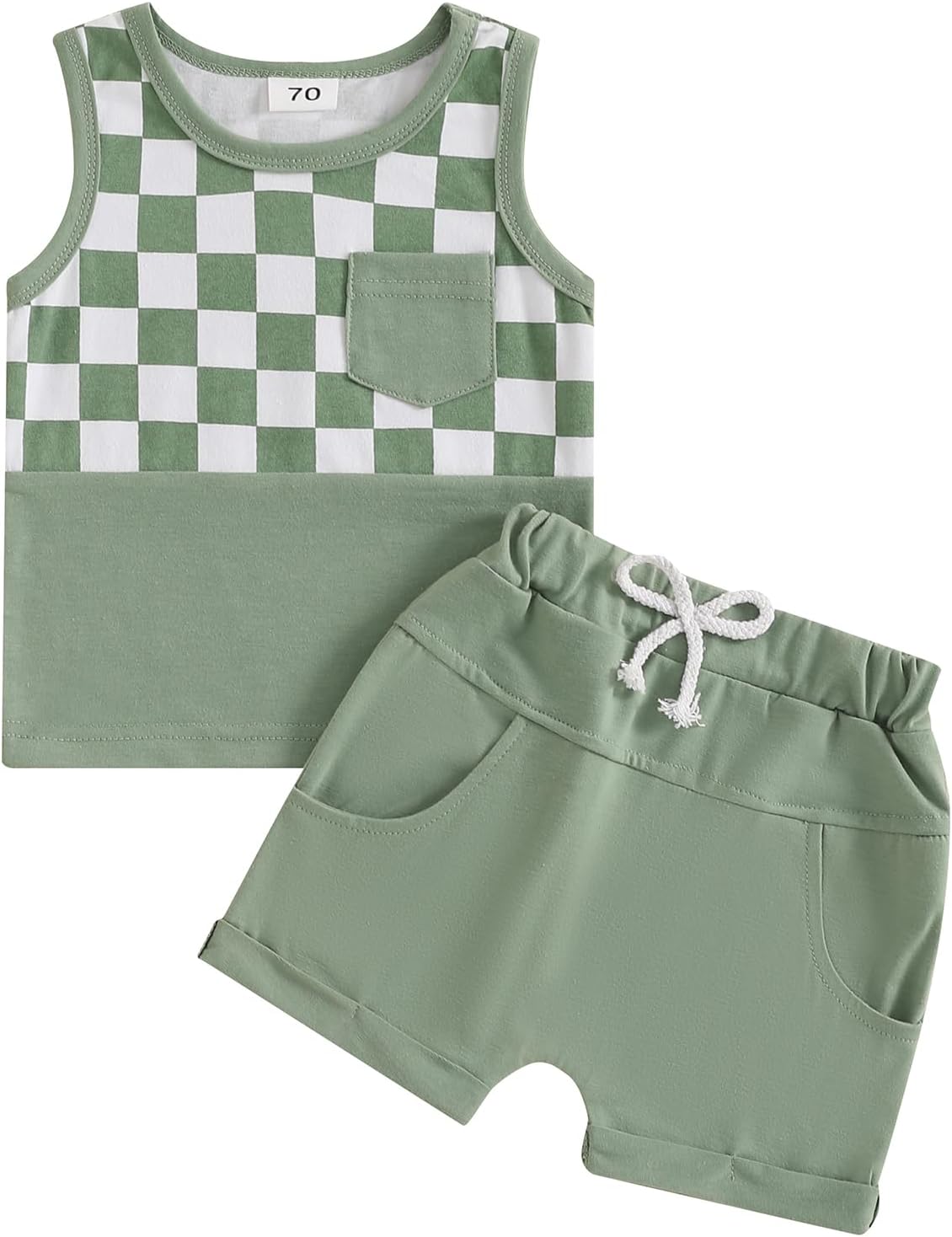 Soft Breathable Baby Boy Summer Set Includes Tank Shorts