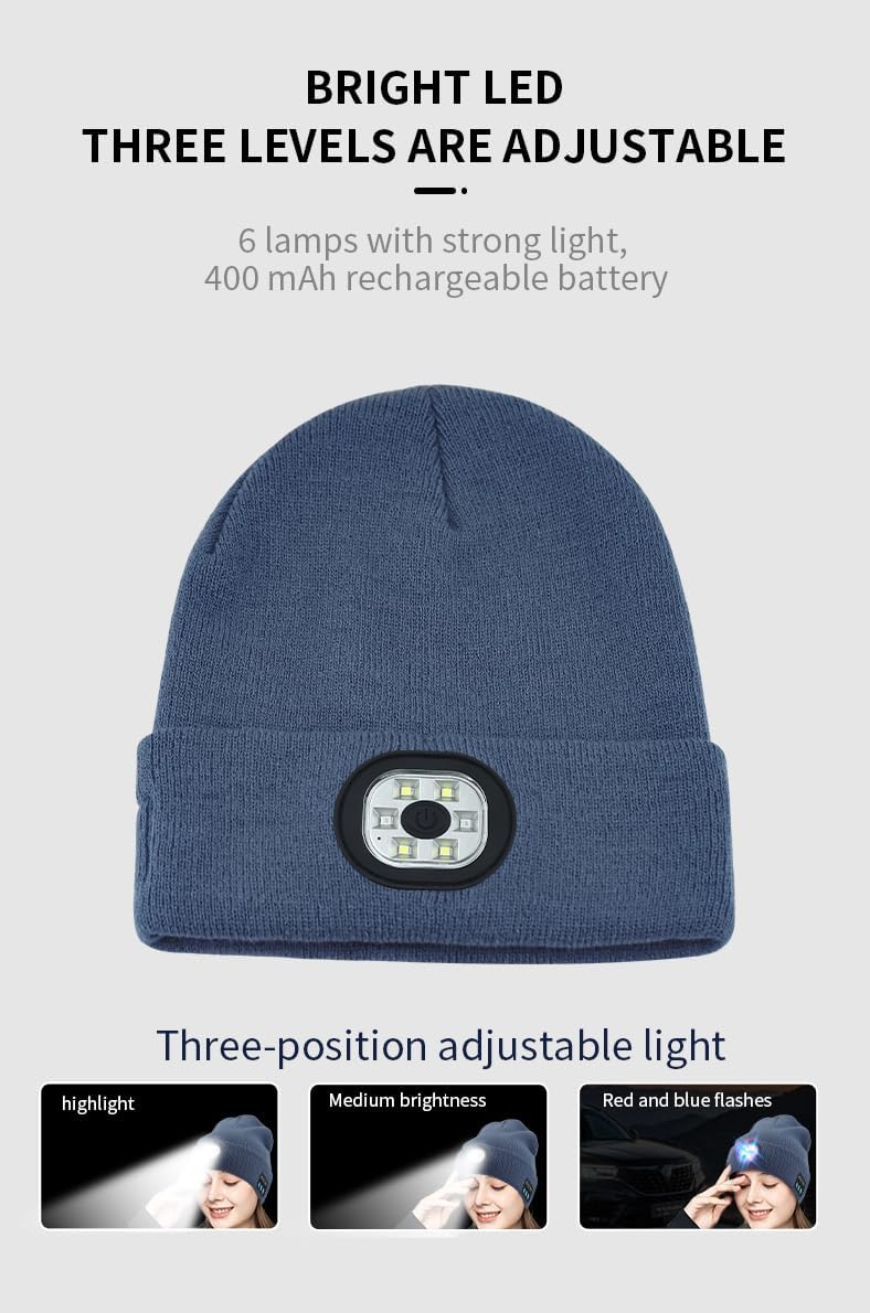 Spevert Unisex LED Bluetooth Beanie Winter Hat