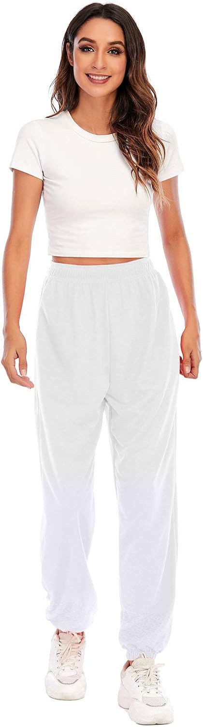 Baggy High Waist Cotton Sweatpants for Teen Girls