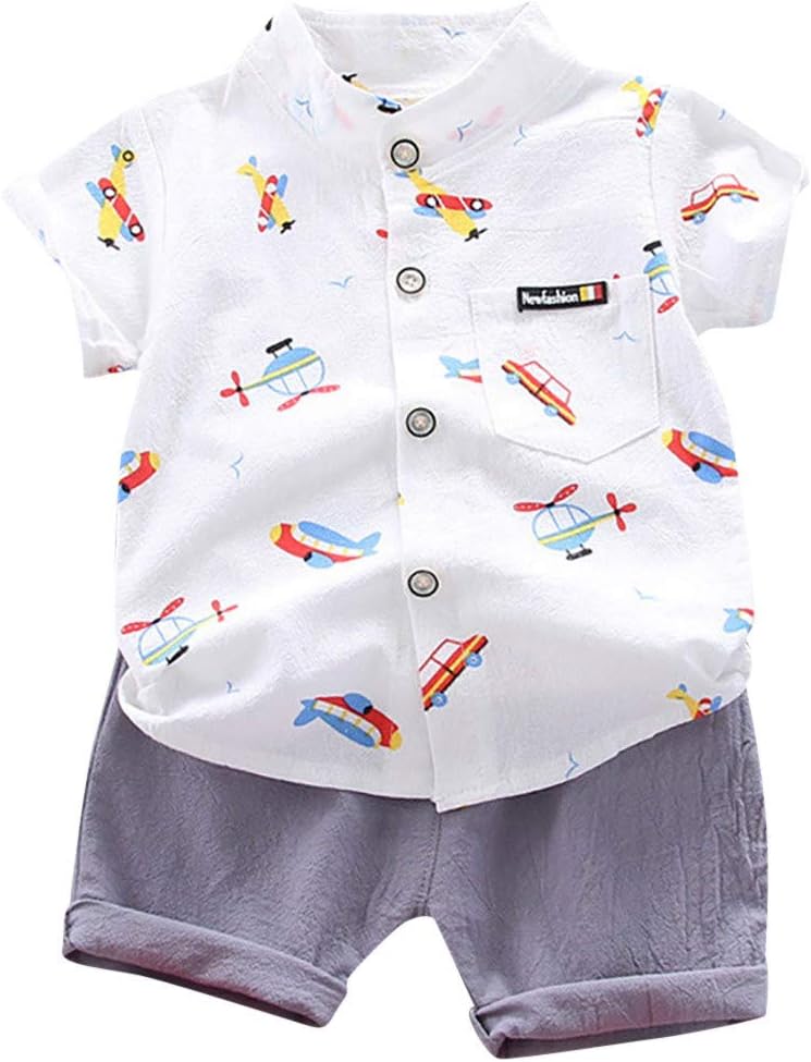 Toddler Cartoon Plane Gentleman Outfit Set for Boys 1