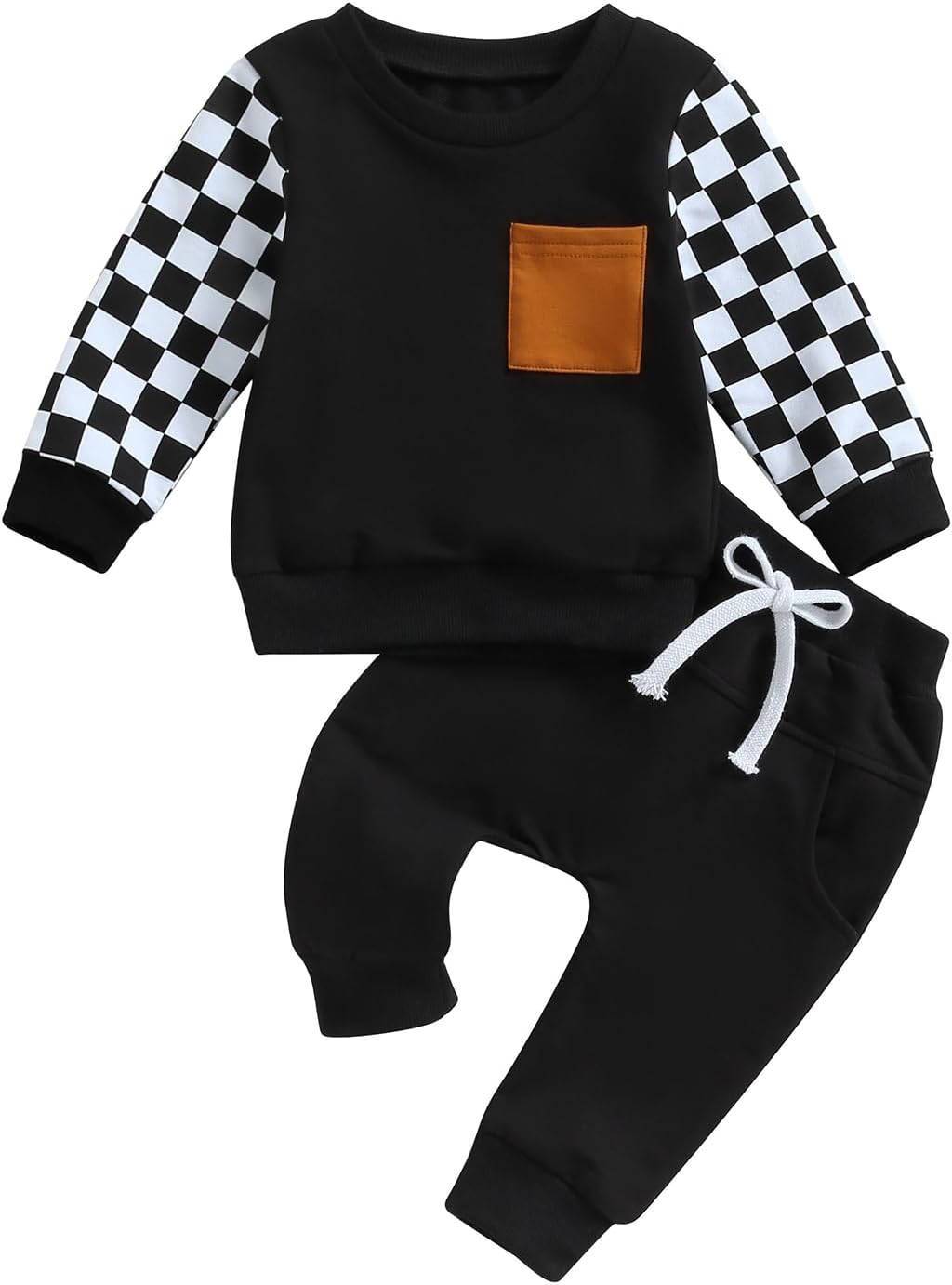 Toddler Checkered Sweatshirt and Jogger Pants Set