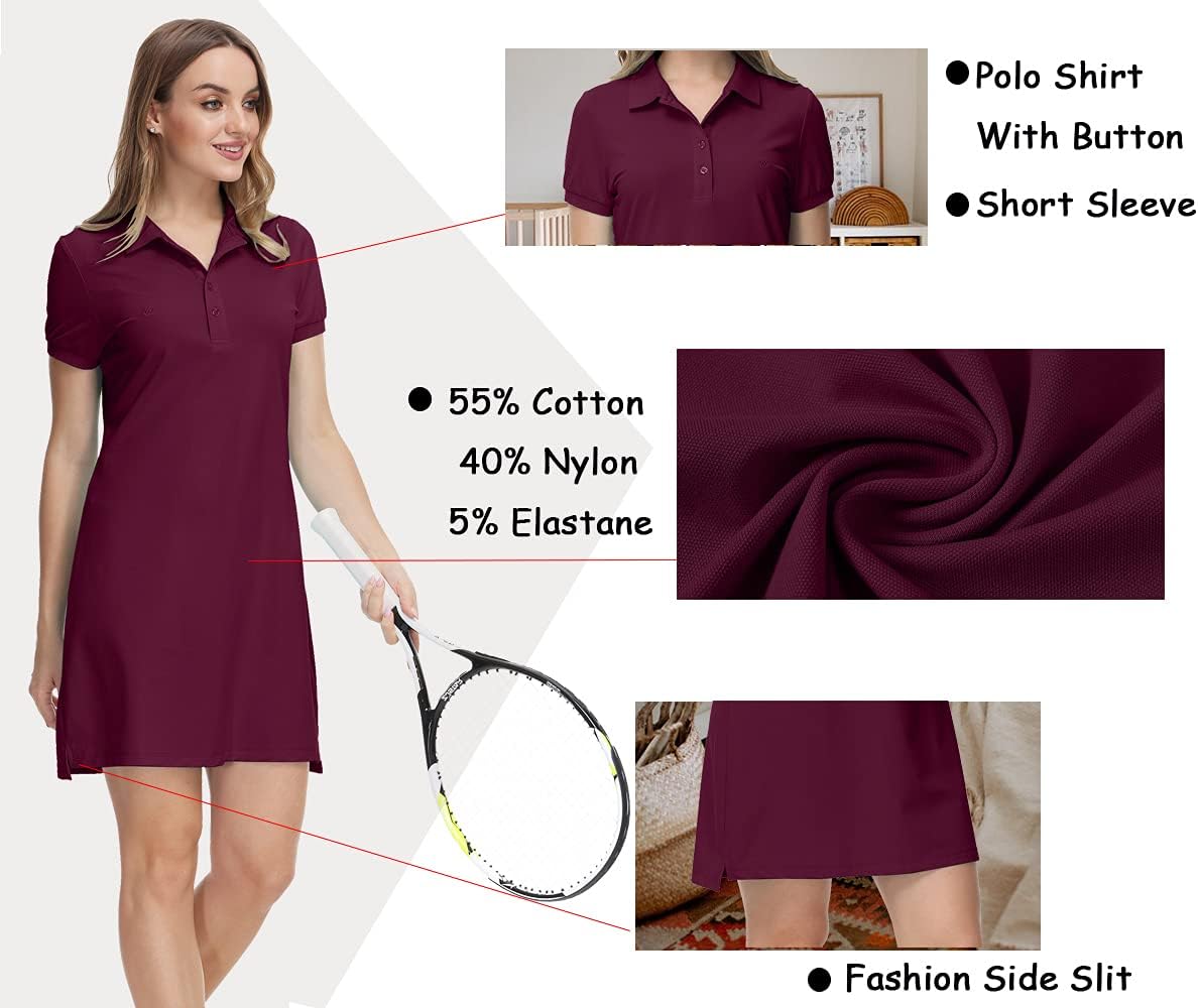 JINSHI Womens Slim Golf Dress
