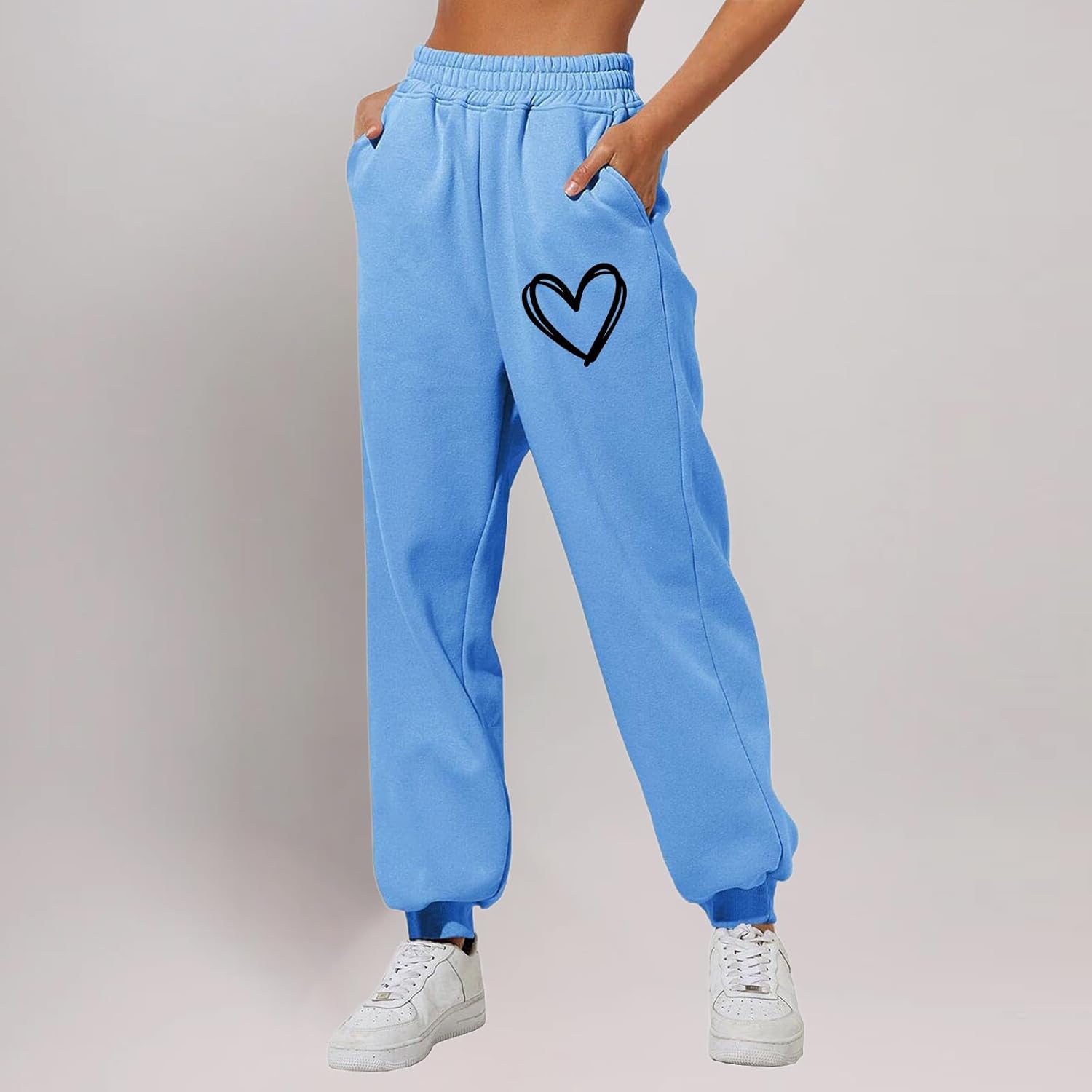 Itsame Womens Cute Heart Graphic Joggers