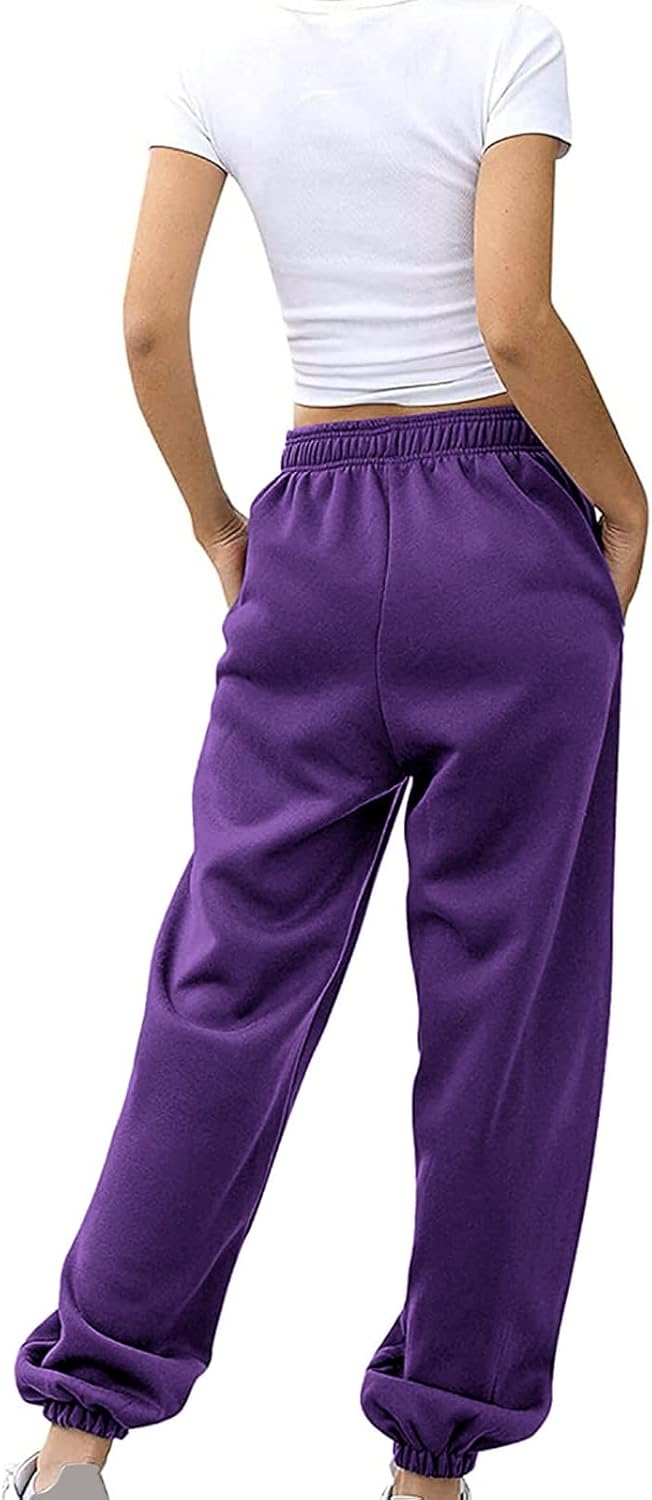 Womens Cinch Bottom Sweatpants High Waisted with Pockets