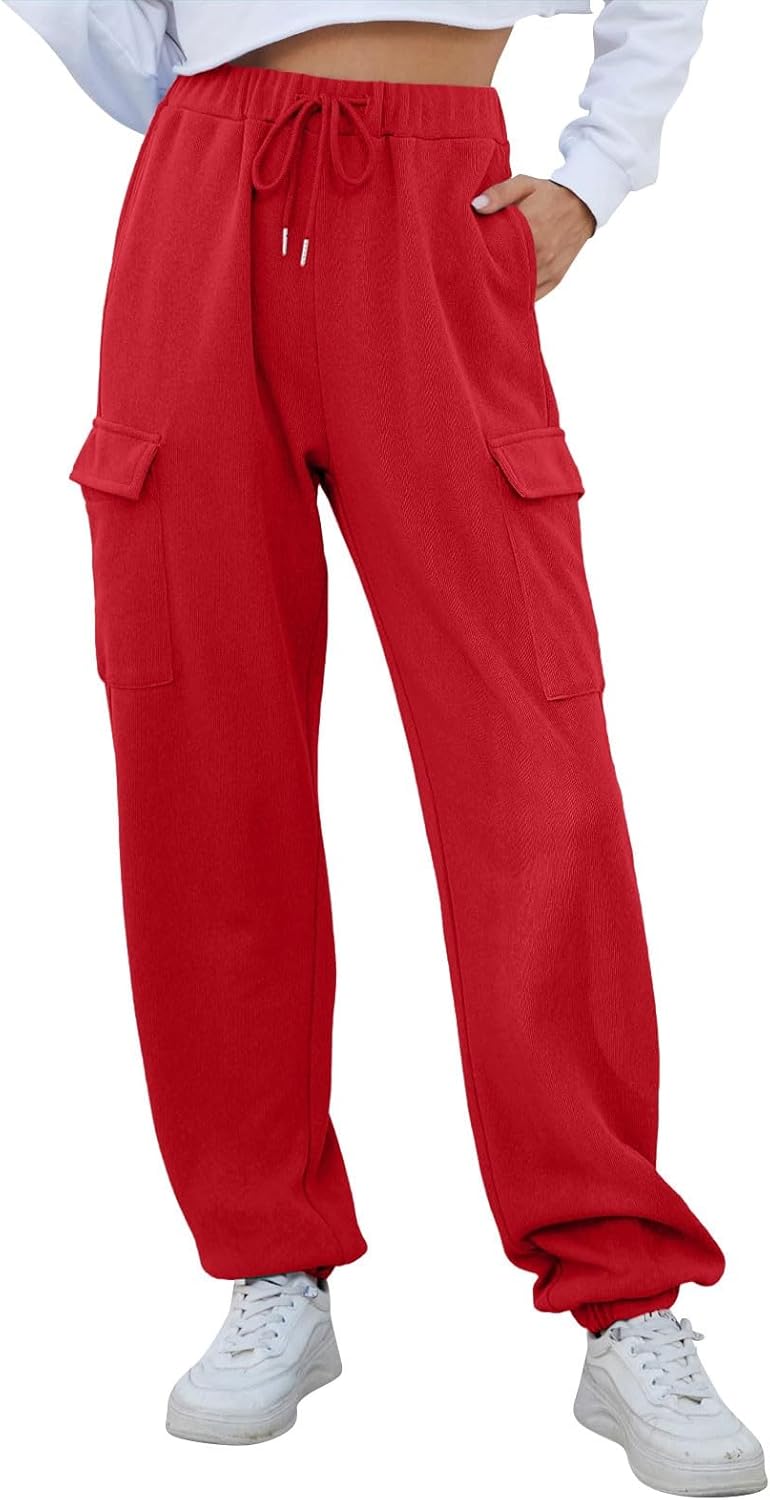 EOPUING Cargo Sweatpants for Women High Waisted