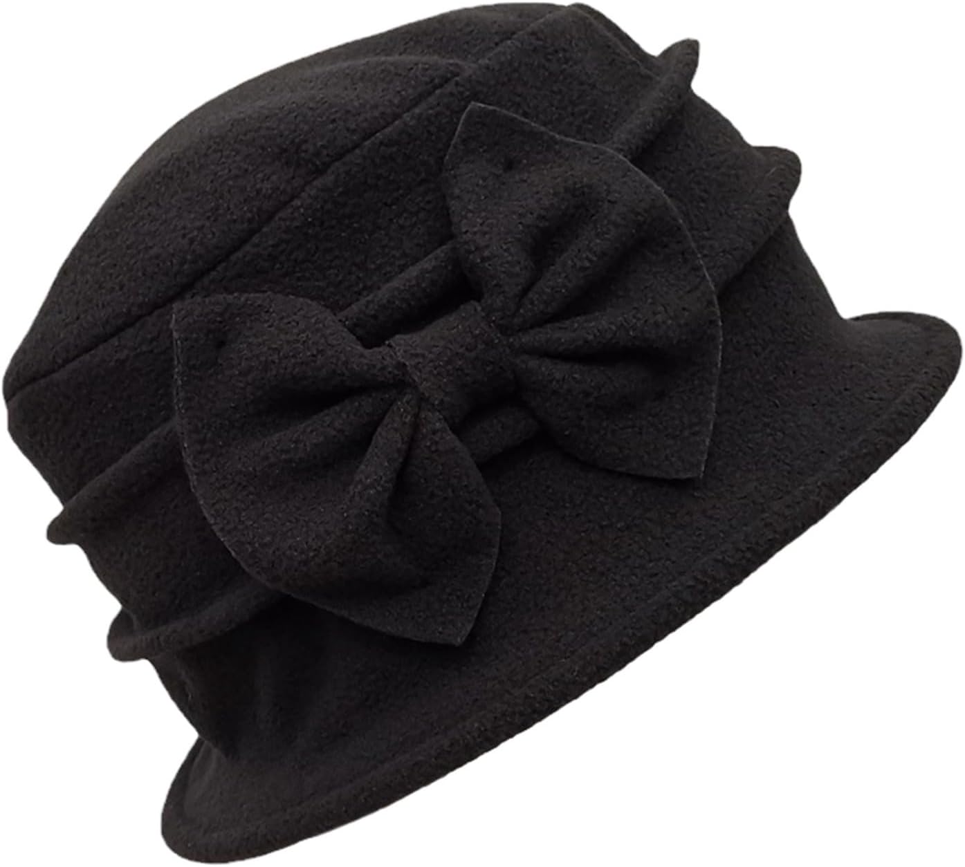 Warm Womens Bucket Hat with Elegant Bow for Autumn