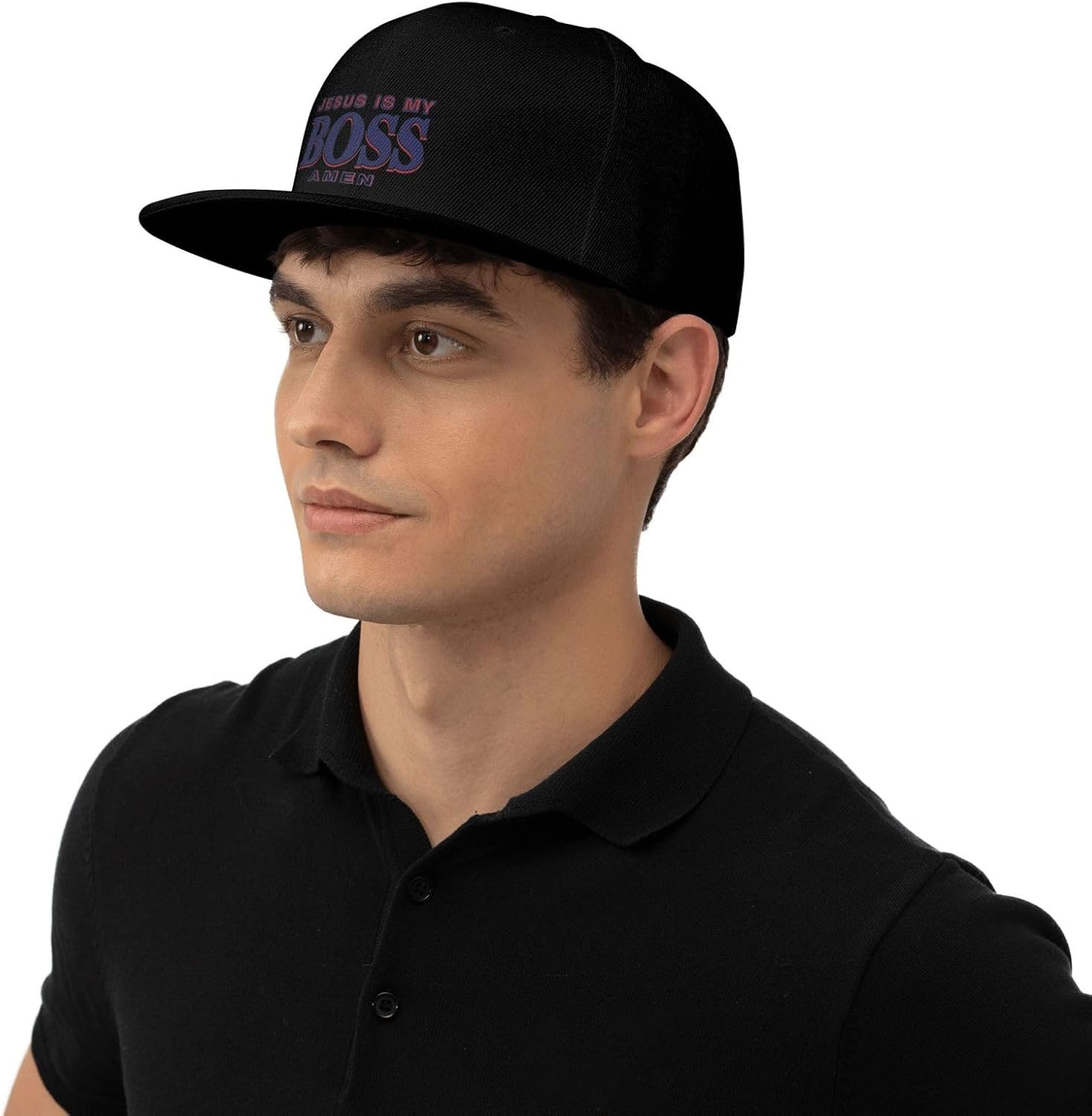 Jesus Is My Boss Flat Bill Hat