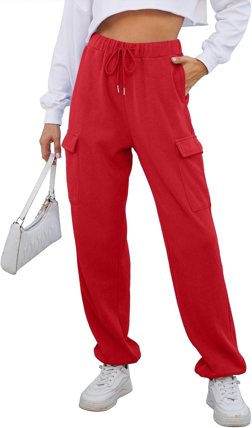 EOPUING Cargo Sweatpants for Women High Waisted