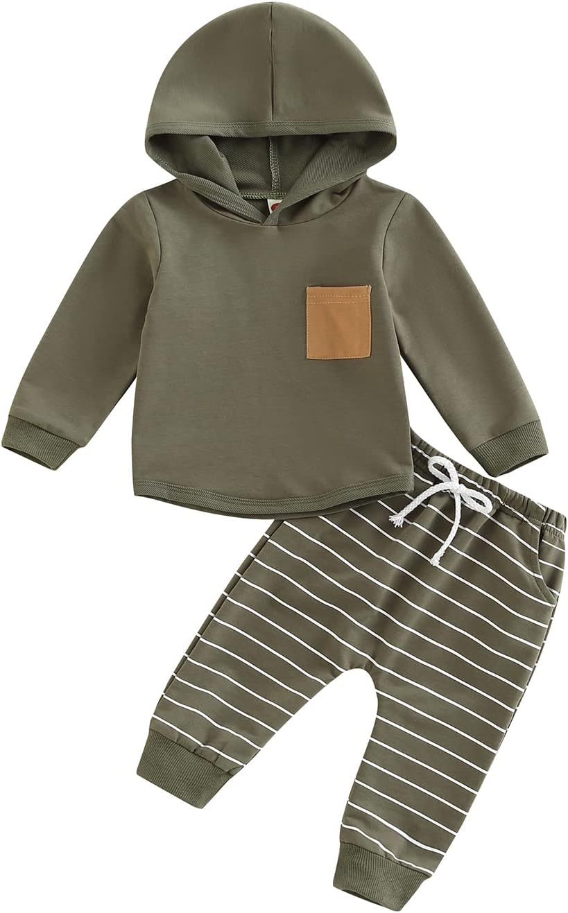 Karesoull toddler boys patchwork sweatshirt Pants Set