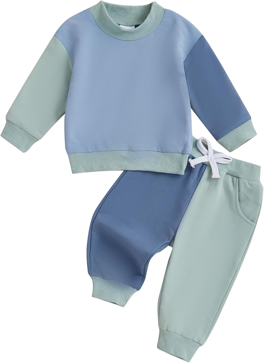 Saliuentm Baby Boys Girls Contrast Color Sweater Set