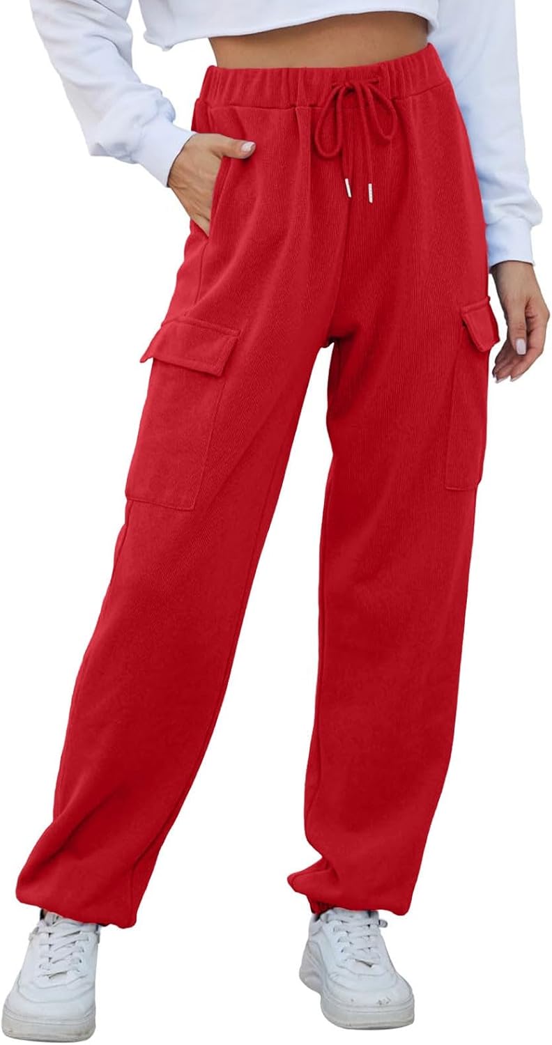 EOPUING Cargo Sweatpants for Women High Waisted