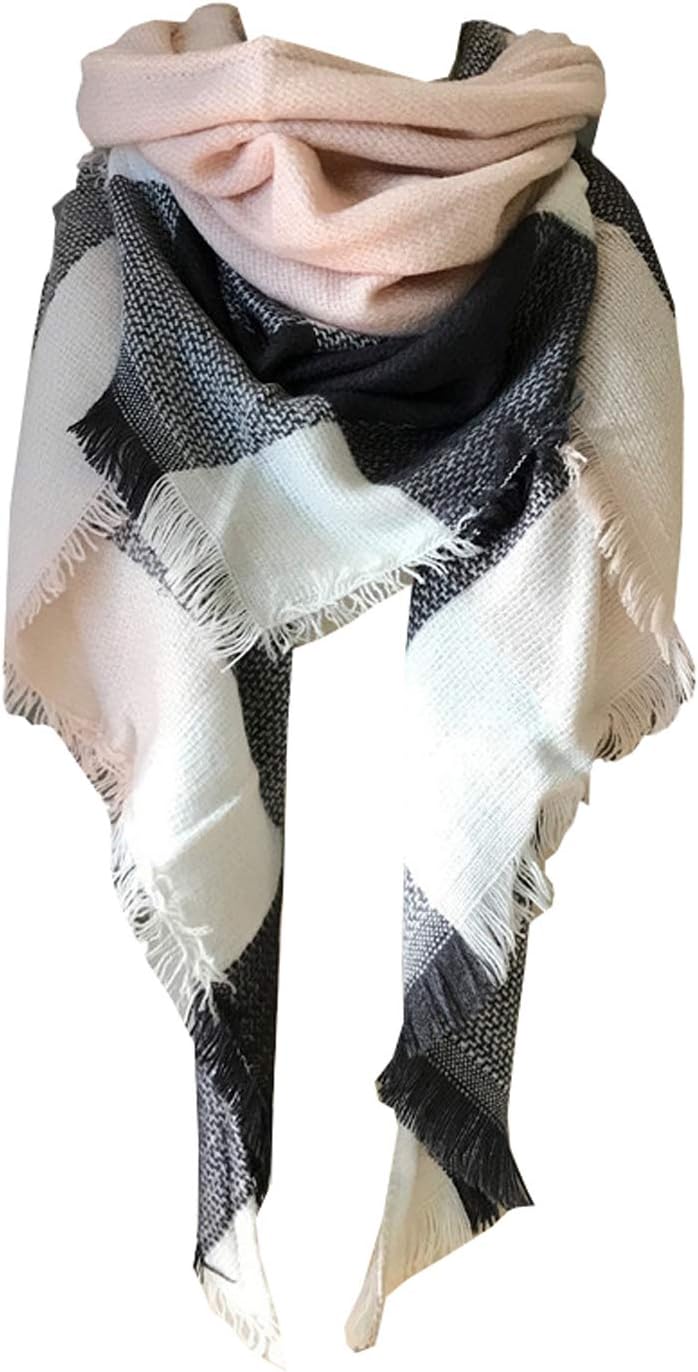 Wander Agio Womens Fashionable Temperature-Resistant Shawl Plaid Print Comfortable Winter Wear