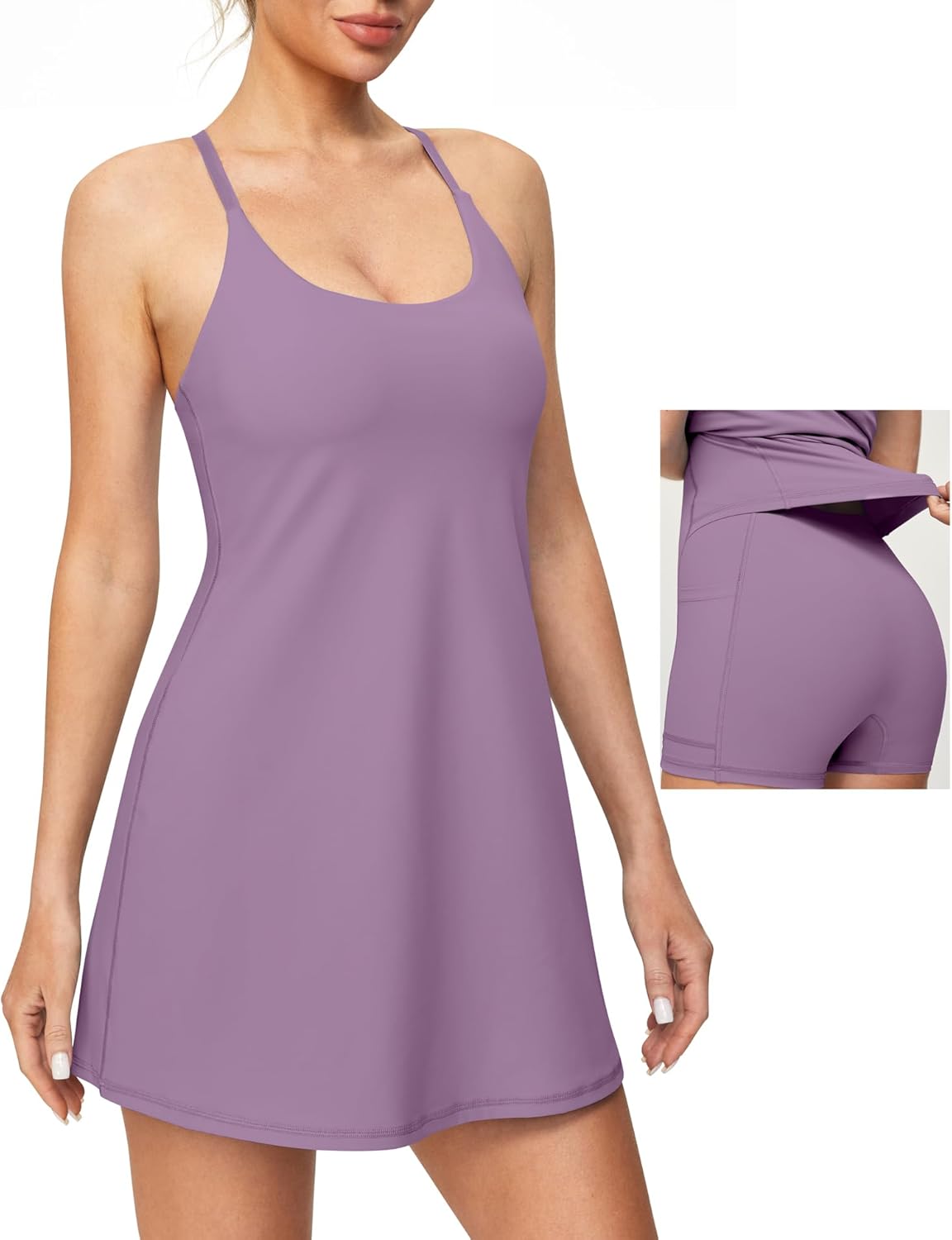 Heathyoga Womens Tennis Dress with Built-In Bra and Shorts