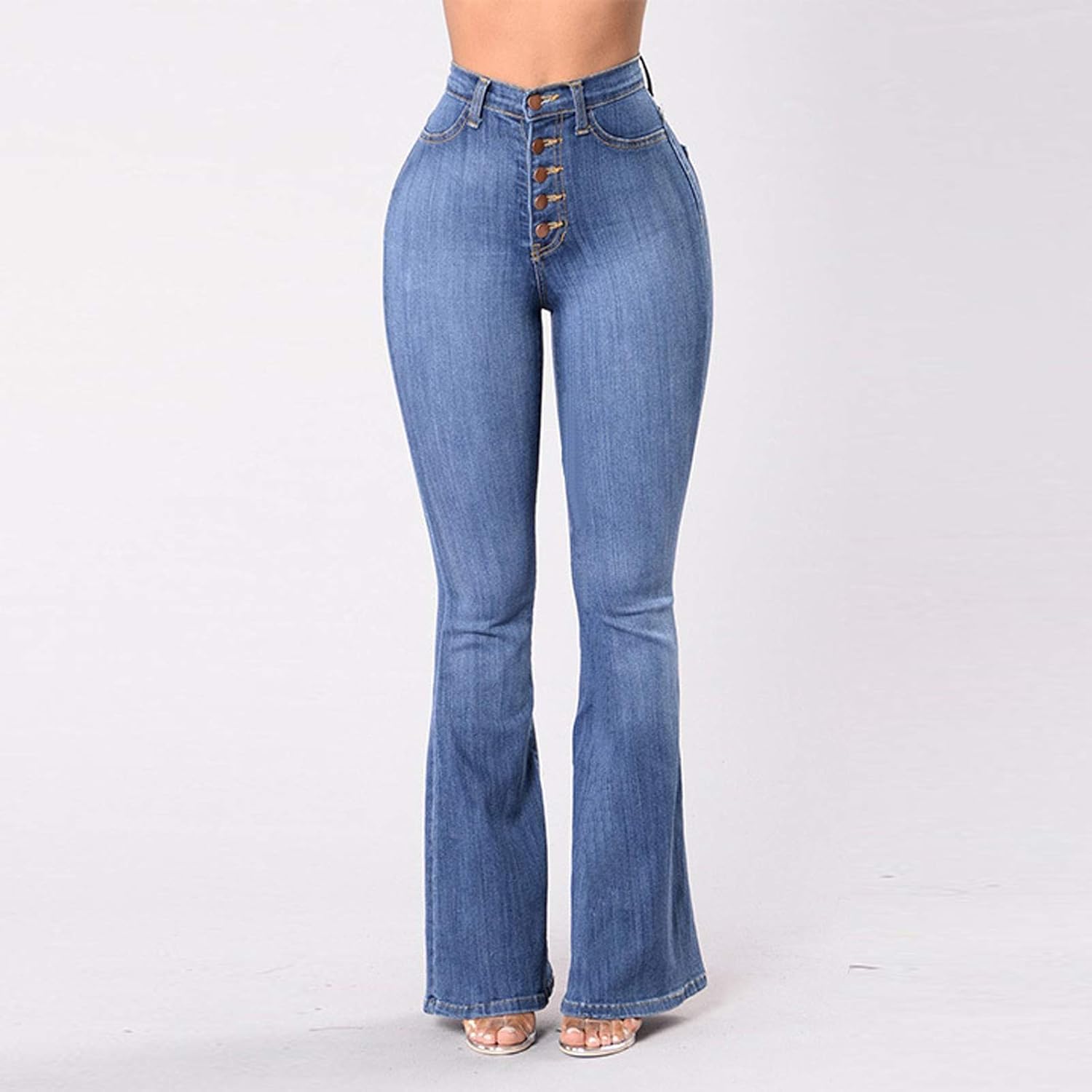 Silvia Curvy Activewear Slim Fit Bootcut Jeans Womens Plus Size