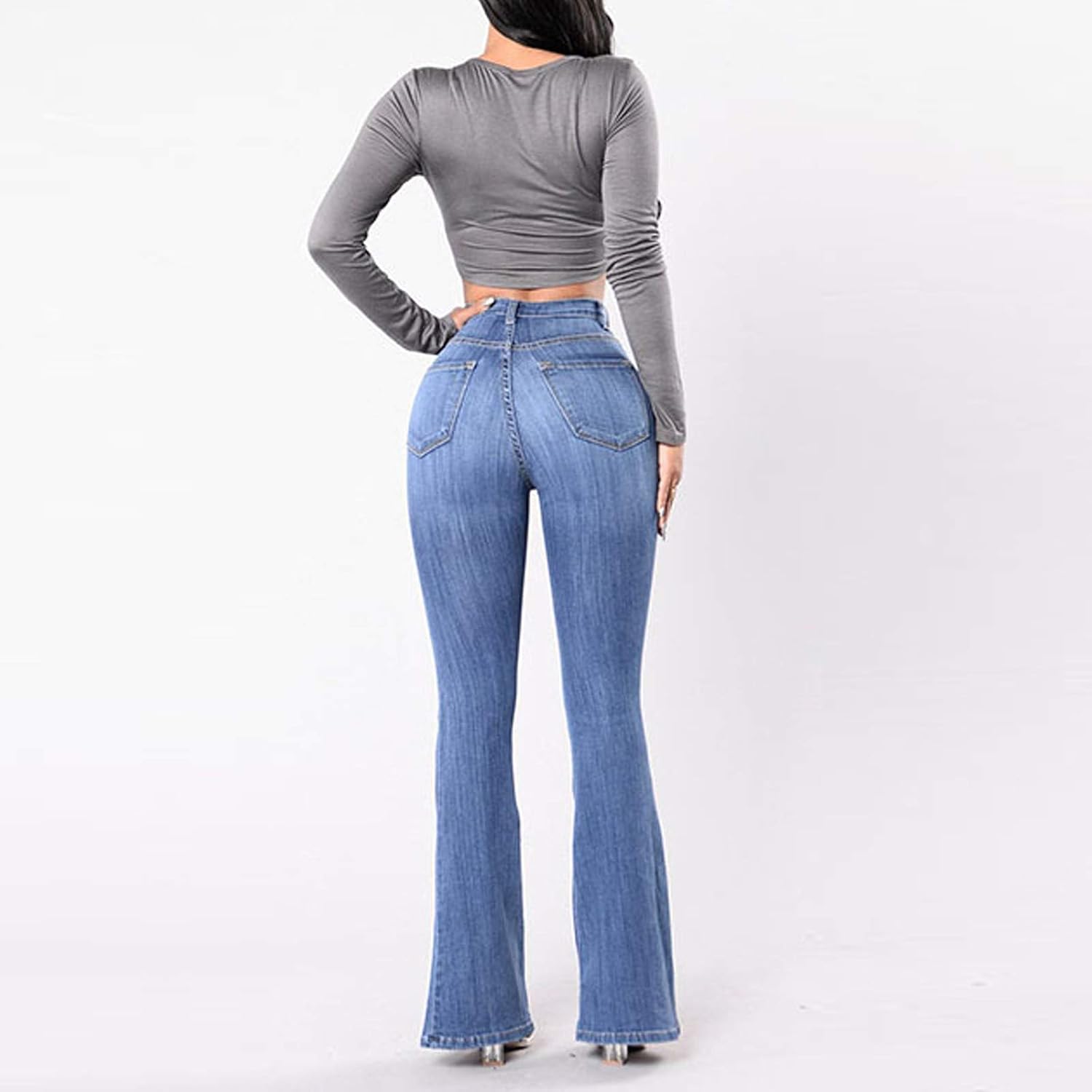Silvia Curvy Activewear Slim Fit Bootcut Jeans Womens Plus Size