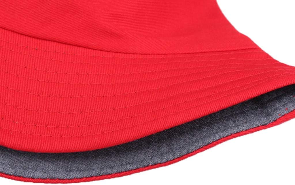 Red Unisex Fashion Bucket Hat Summer Fisherman Cap
